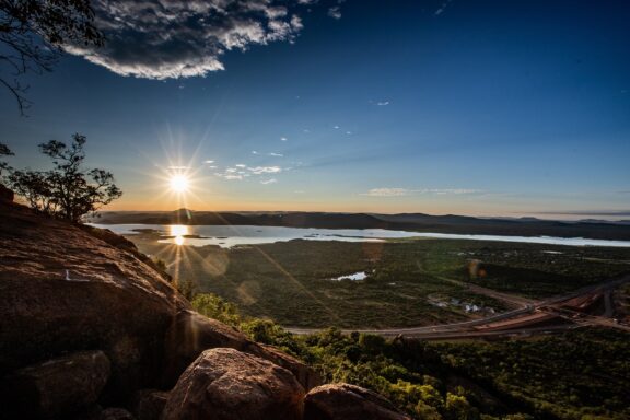 Sunset View from Kgale Hill Overlooking Gaborone View from Kgale Hill in Gaborone, Botswana