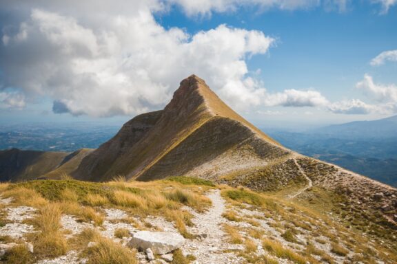 View of the peak of Mount Sibilla: the magical mountain.