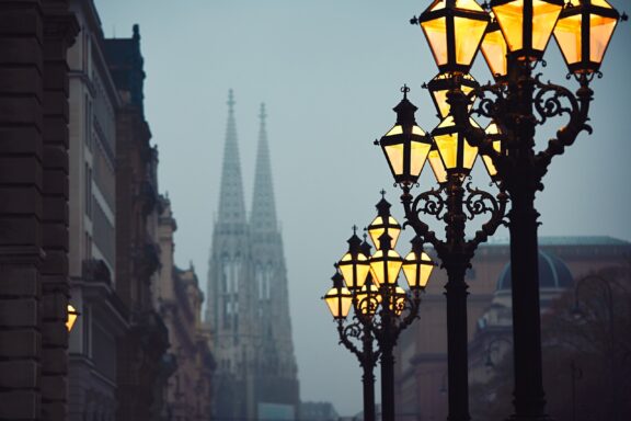 Votive Church autumn weather Vienna