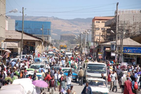 Crowded streets in Addis Ababa