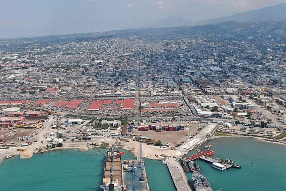 Aerial View of Coastal City Aerial view Port-au-Prince