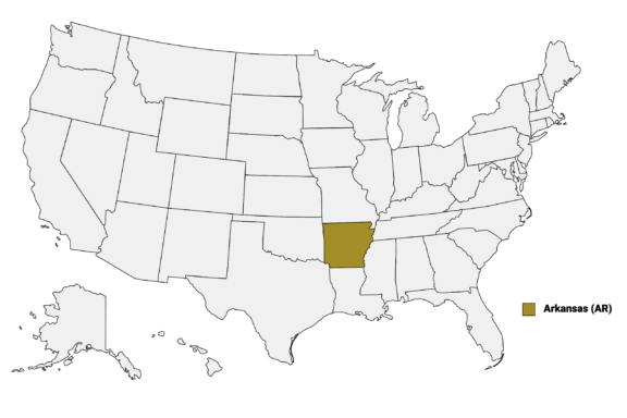 Arkansas Location on the US Map