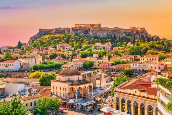 Hot and sunny summer day in Athens