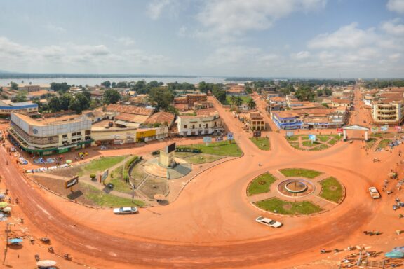 Aerial view of Bangui City Center