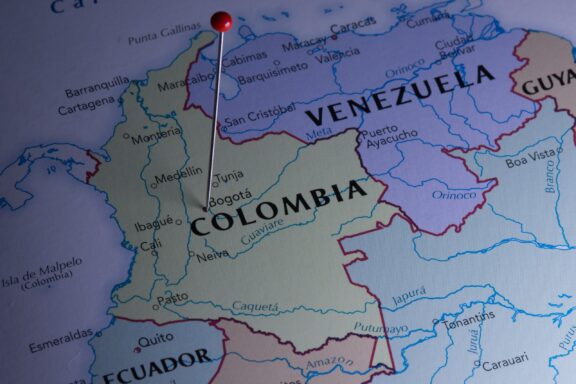 Map Pinpointing Bogotá, Colombia Bogota location in Colombia pinned