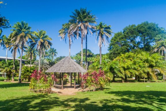Tropical Botanical Garden with Gazebo The Botanical Gardens of Georgetown, Guyana, established in 1895