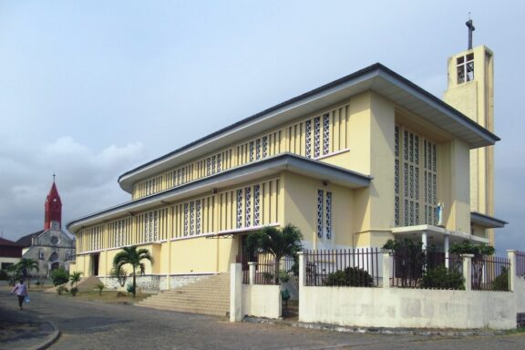 Modern Church Building with Bell Tower Cathédrale Sainte Marie, Libreville