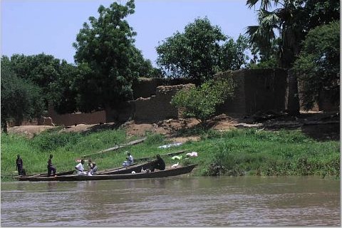 Boat on the Chari River in Chad Chari River