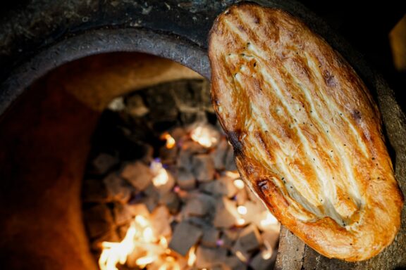 Tandir bread cooking in Azerbaijan.