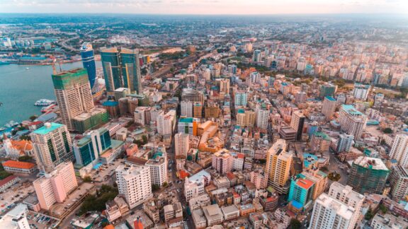 Aerial view of the city Dar es Salaam