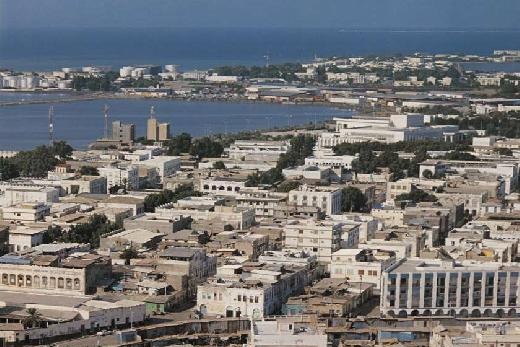 Aerial View of Coastal Cityscape Djibouti City aerial view