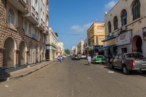 Street View of Djibouti Old Town Djibouti djibouti april 17 2019: street in the european