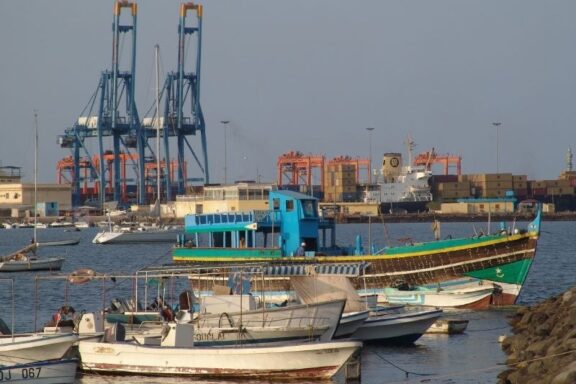 Boats at Djibouti Port Port of Djibouti, the most significant economy sector in Djibouti
