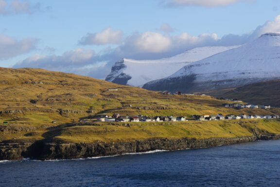 Faroe islands landskab in winter