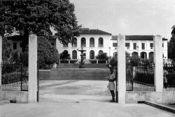 Vintage image of the French Governor Palace in Conakry, 1956