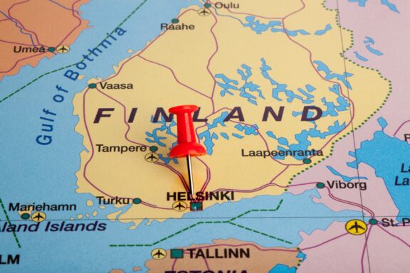 Red Pin on Helsinki Location Map Capital of Finland, Helsinki location pinned down