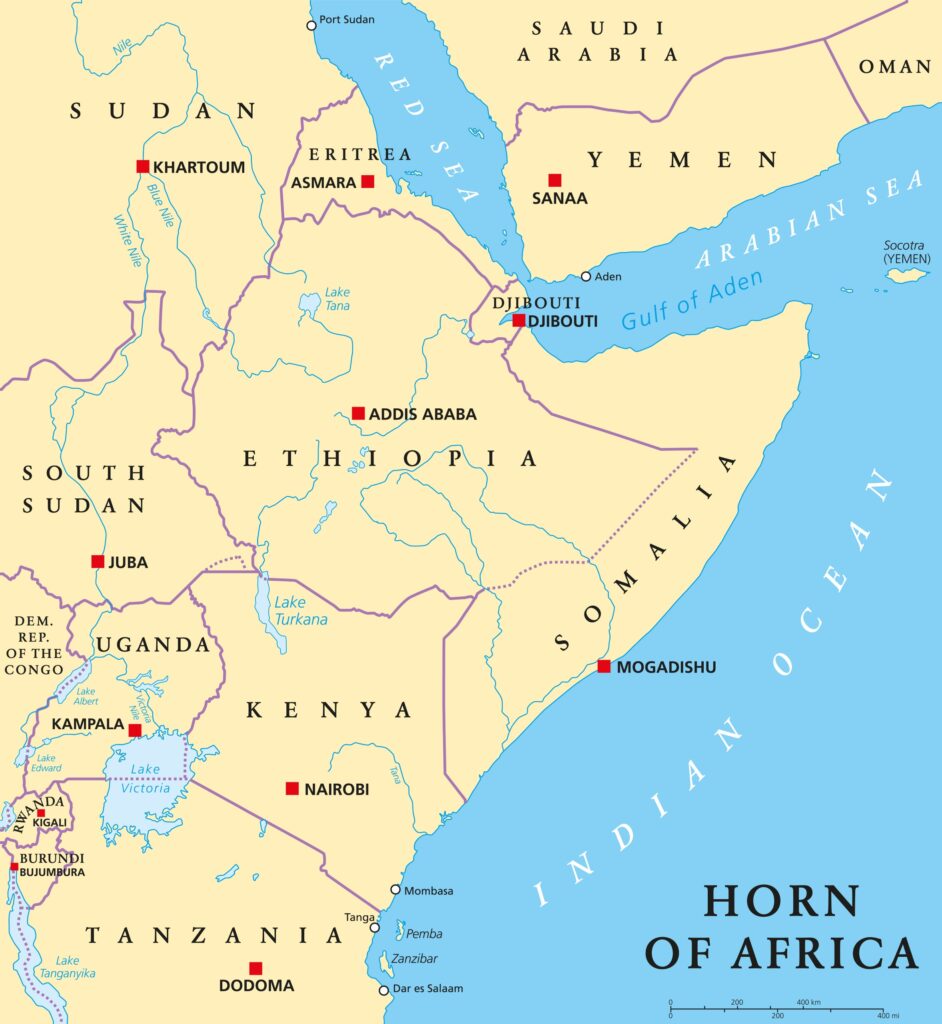 Horn of africa map