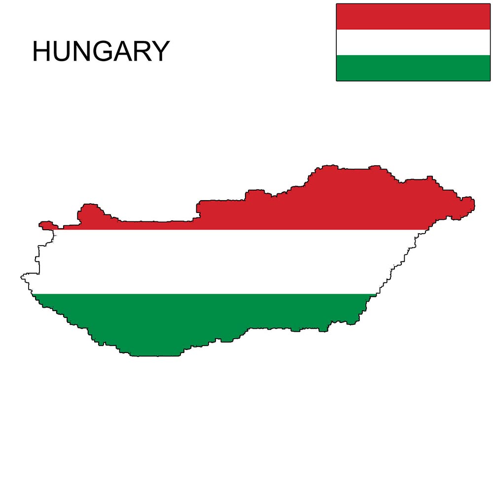 Hungary Flag Map