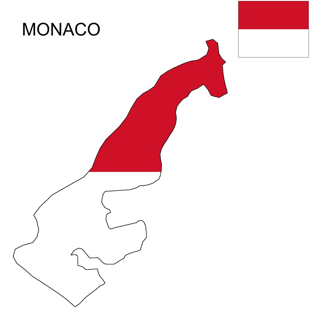 Monaco Flag Map