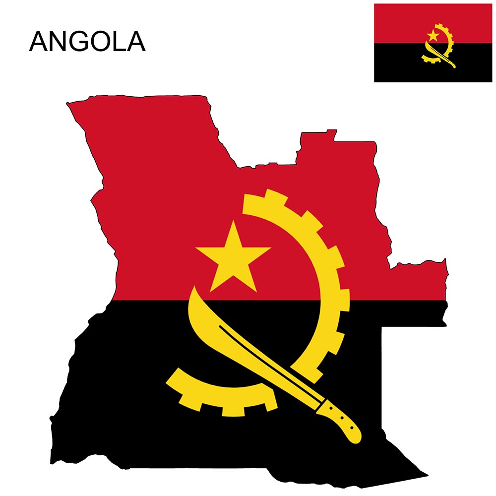 Angola Flag Map