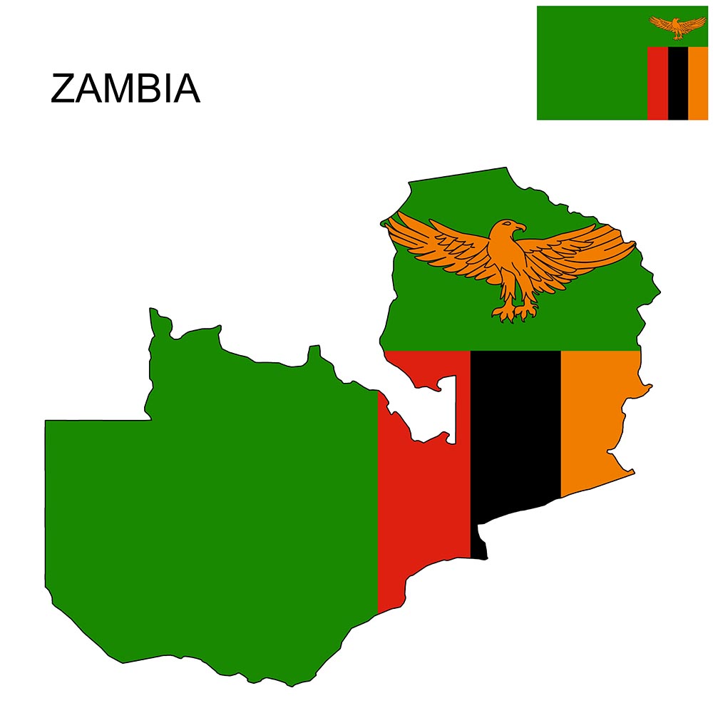 Zambia Flag Map