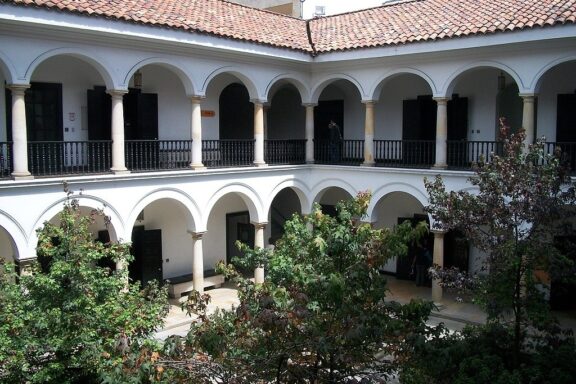 Courtyard View of Botero Museum Inside the Botero Museum
