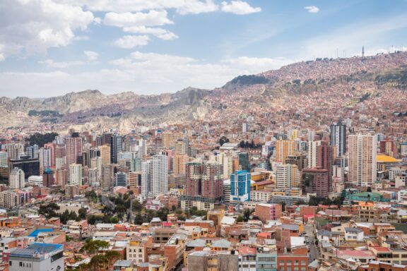 Aerial view of La Paz, Bolivia