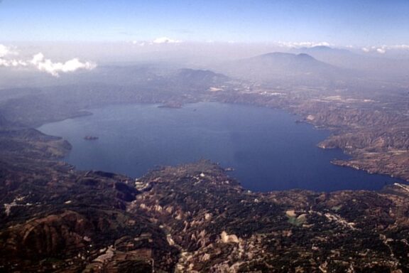 Aerial view of Lake Ilopango