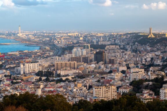 Panoramic View of Algiers Cityscape Landscape of algiers city from balcon saint raphaël