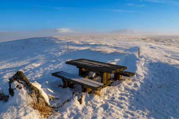 A frosty morning in the landscape between lakes Myvatn and Masvatn in northern Iceland.