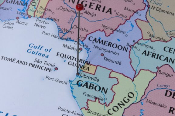 Map showing the location of Libreville, Gabon with a red pin Pinned location of the capital of Gabon, Libreville