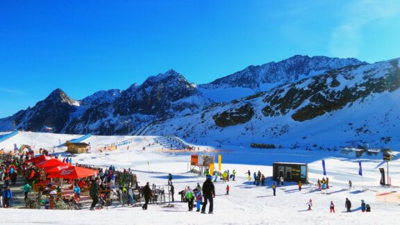 Austria's highest glacier and ski area Stubai Glacier, Tyrol, Innsbruck, Austria.