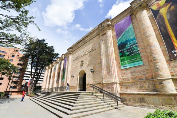 Exterior View of the National Museum of Colombia with Visitors Entrance to the Museo Nacional de Colombia in Bogota