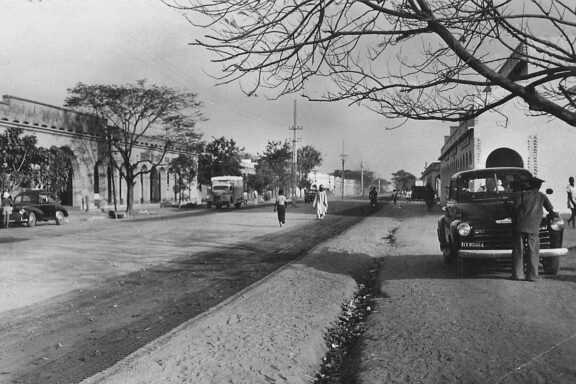 Vintage photo of N'Djamena streets in 1952