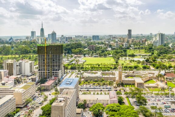 Nairobi Cityscape with Skyscrapers and Green Spaces Nairobi cityscape - capital city of Kenya, East Africa.