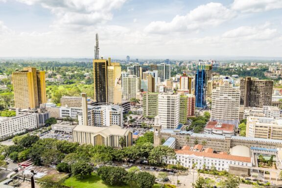 Aerial View of Nairobi Cityscape Nairobi cityscape - capital city of Kenya, East Africa.