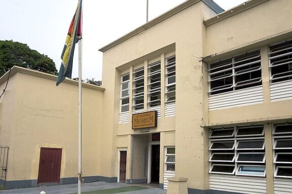 Exterior View of the National Museum of Guyana Entrance to the National Museum of Guyana in Georgetown
