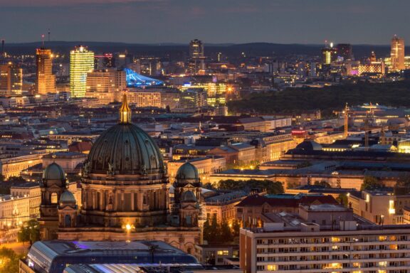 Night skyline of the city of Berlin