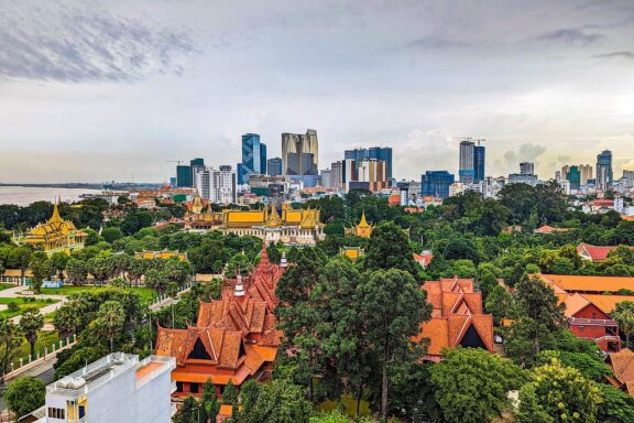 Phnom Penh skyline view