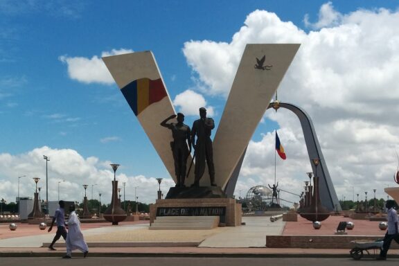 Monument at Place de la Nation Place de la Nation in downtown N'Djamena