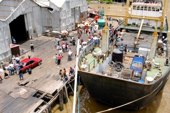 Bustling Activity at Georgetown Port The Port of Georgetown, Guyana