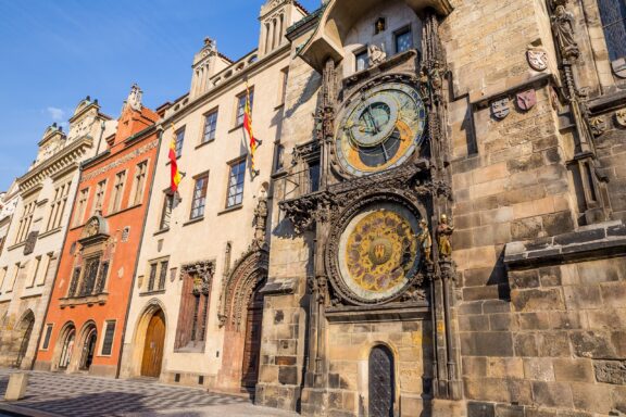 Prague Astronomical Clock on Old Town Hall Astronomical clock in Old Town Square in Prague