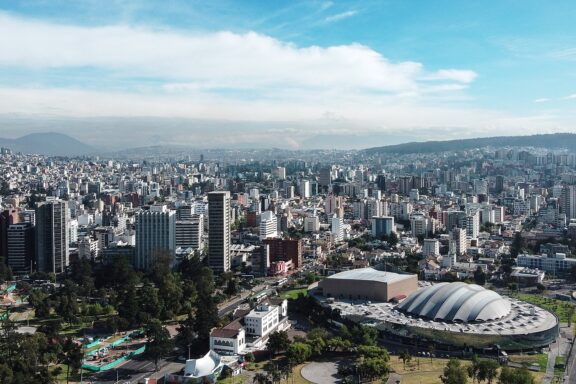 Aerial View of Quito's Financial District Business district in Quito