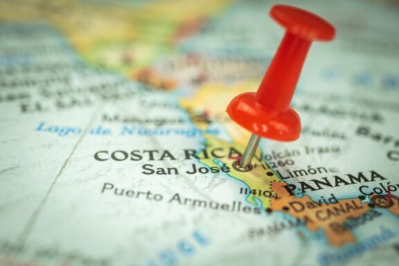 Location san jose city in costa rica red push pin