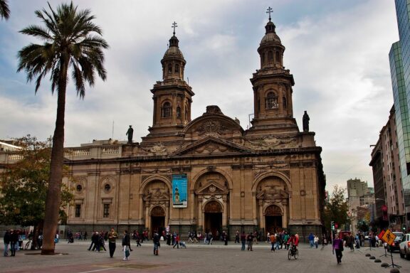 Santiago Metropolitan Cathedral Facade Santiago Metropolitan Cathedral, designed by Italian architect Joaquín Toesca