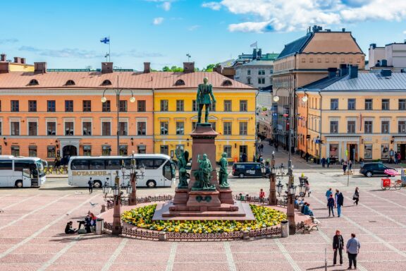 Senator Square in Helsinki and monument of ALexander II