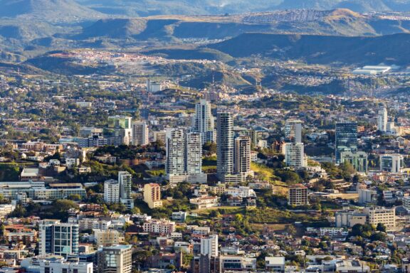 Aerial View of Tegucigalpa on a Sunny Day The landscape of Tegucigalpa on a sunny day.