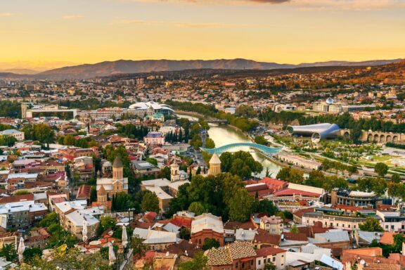 Sunset on a summer day in Tbilisi