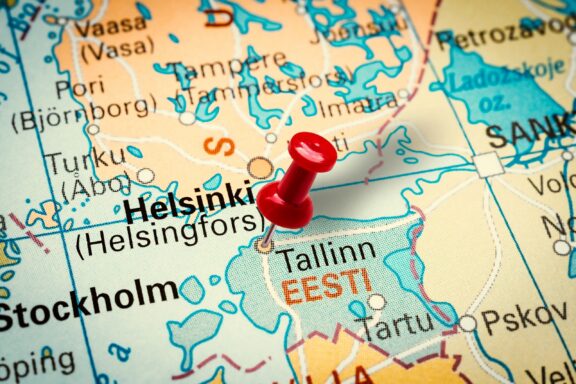 Map with Pin on Tallinn Location Pinned down location of Tallinn