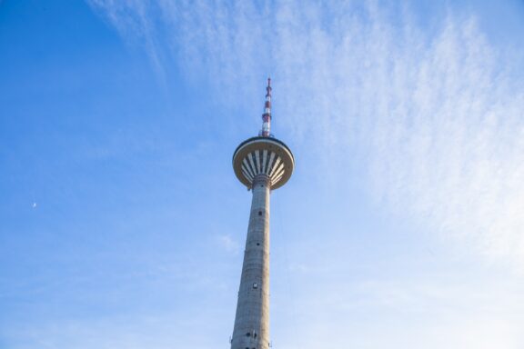 Tallinn TV Tower Against Blue Sky Tallinn TV Tower